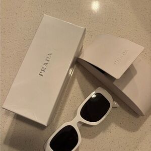 Prada Chic White Sunglasses with Case